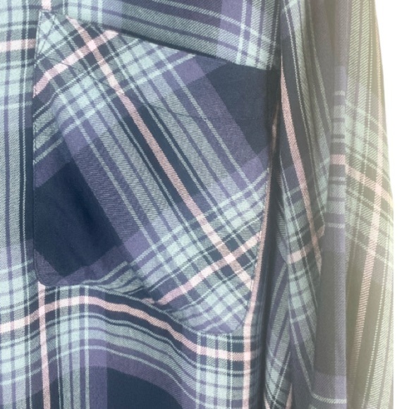 HOUSEOFJOR blue plaid printed button up // XL - Picture 5 of 8